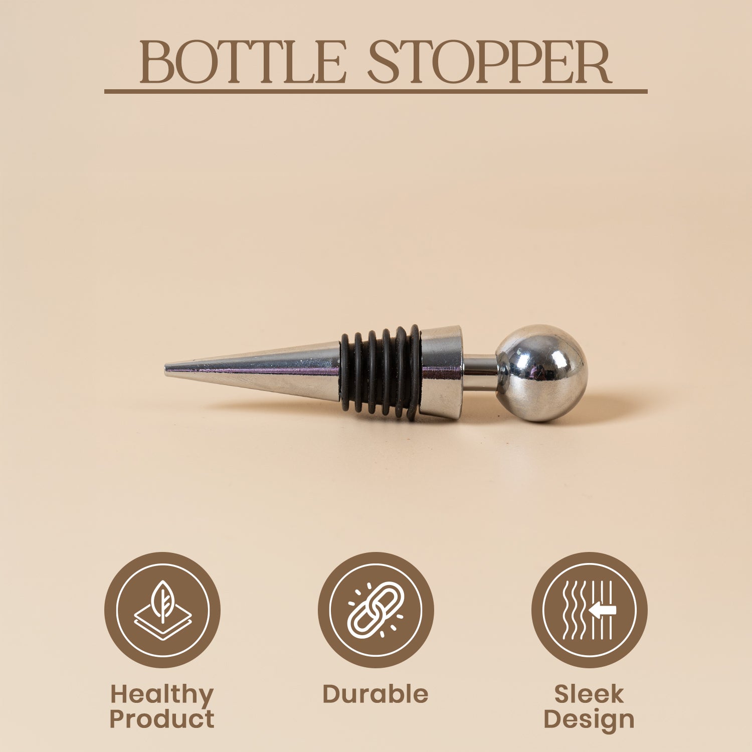 Bottle Stopper Stainless Steel 1p