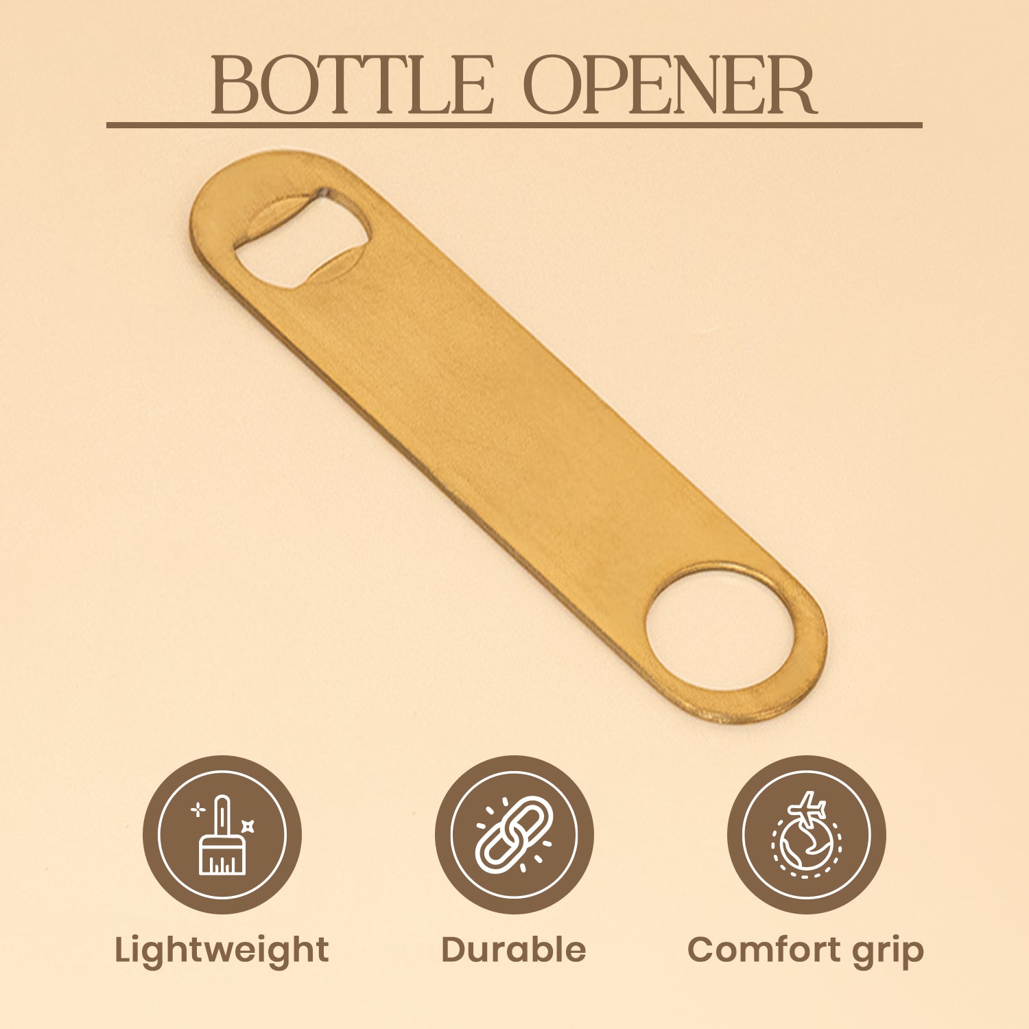Gold Stainless Steel Bar Blade Bottle Opener 3