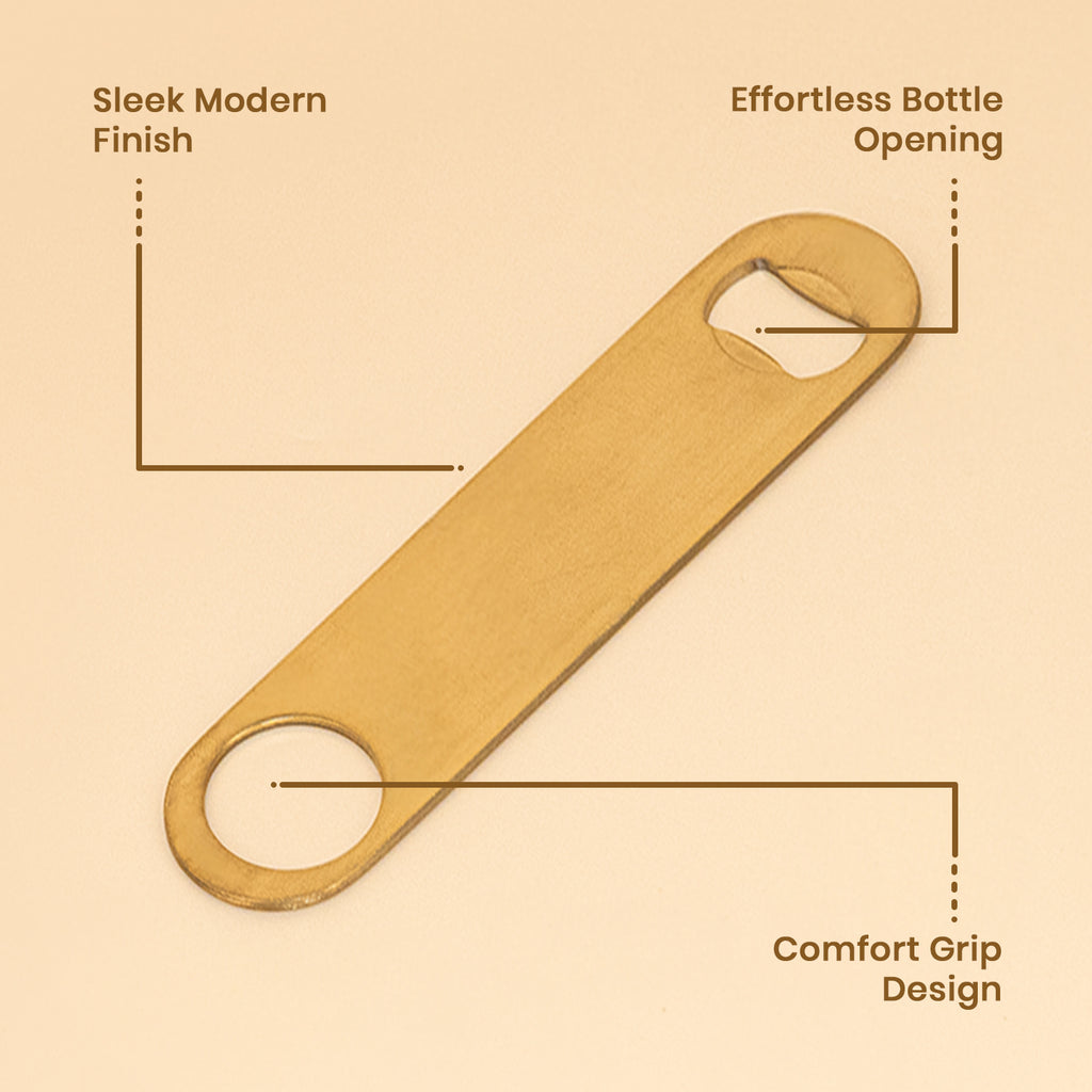 Gold Stainless Steel Bar Blade Bottle Opener 4