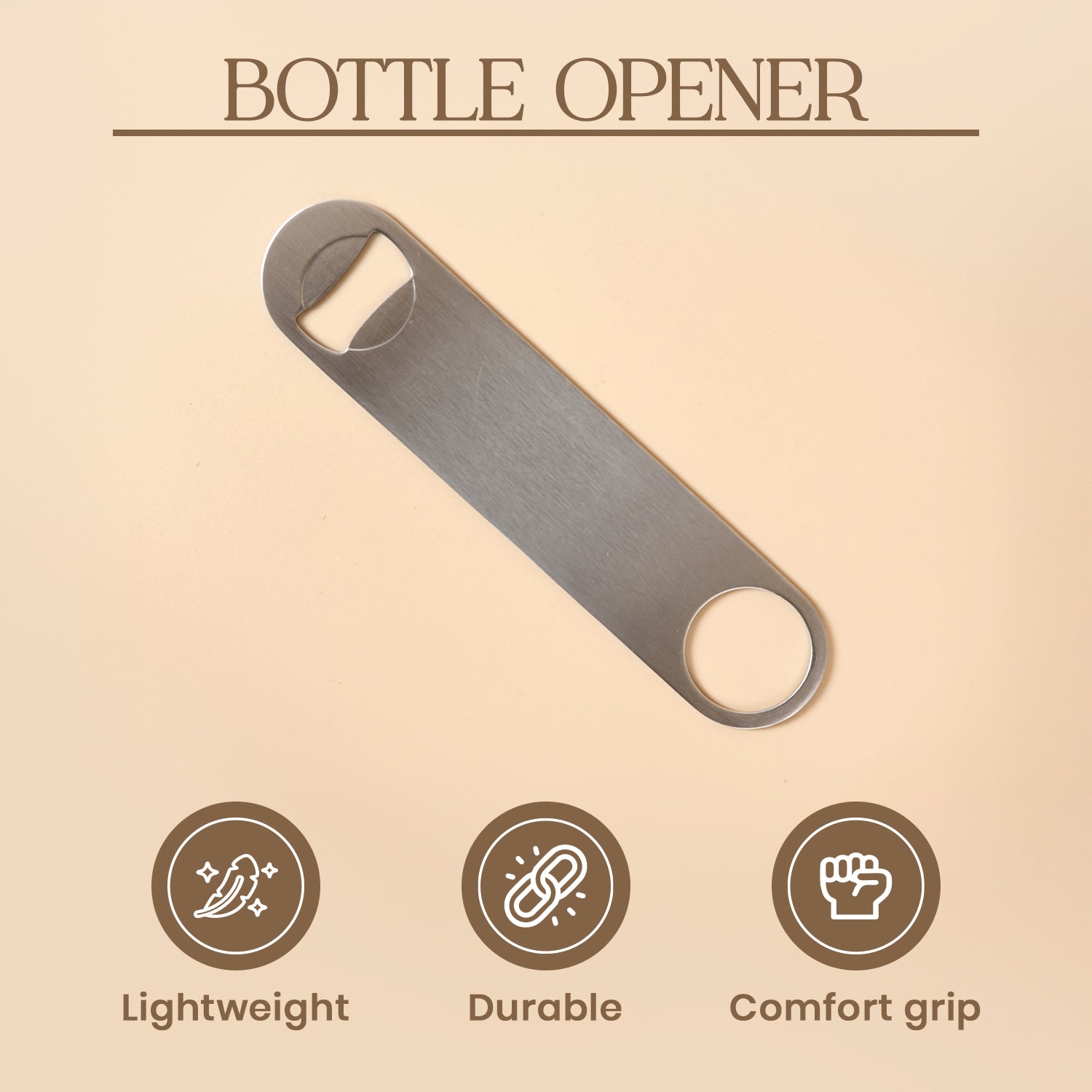 Professional Stainless Steel Speed Bottle Opener | Heavy Duty Flat Bar Blade
