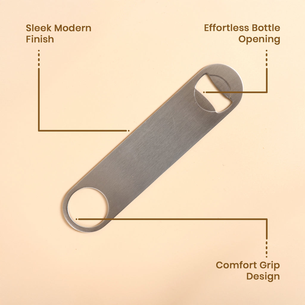 Professional Stainless Steel Speed Bottle Opener | Heavy Duty Flat Bar Blade