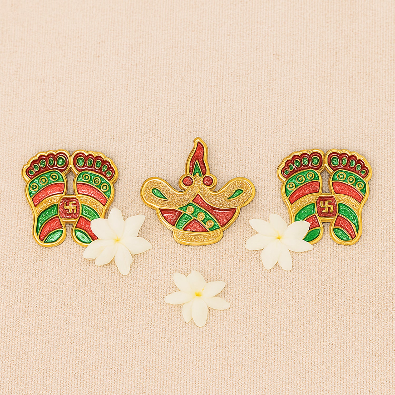 Charan and Diya Sticker for home Decor and Festival Decor