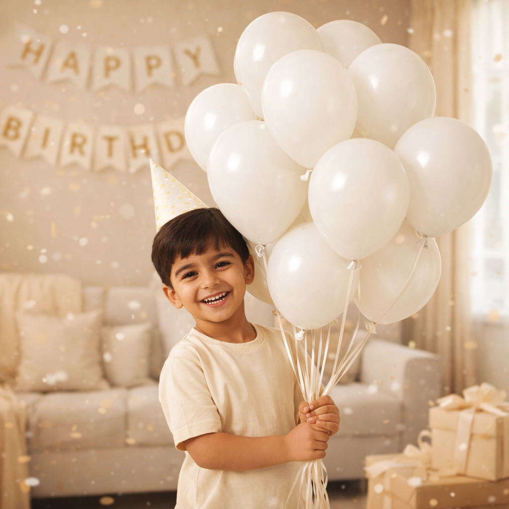  Metallic White Balloons Pack - Pearl Finish Latex Balloons for Birthday & Wedding Decor 50 Pcs 2
