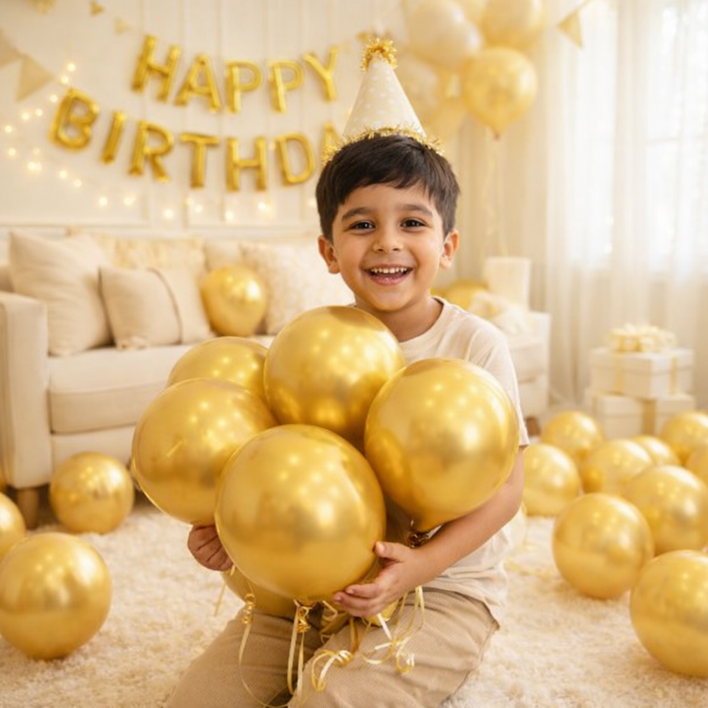 Metallic Chrome Balloons Golden 50 Pcs Shiny Latex Balloons for Birthday, Anniversary & Wedding Decorations - Premium Helium Grade Party Supplies 2