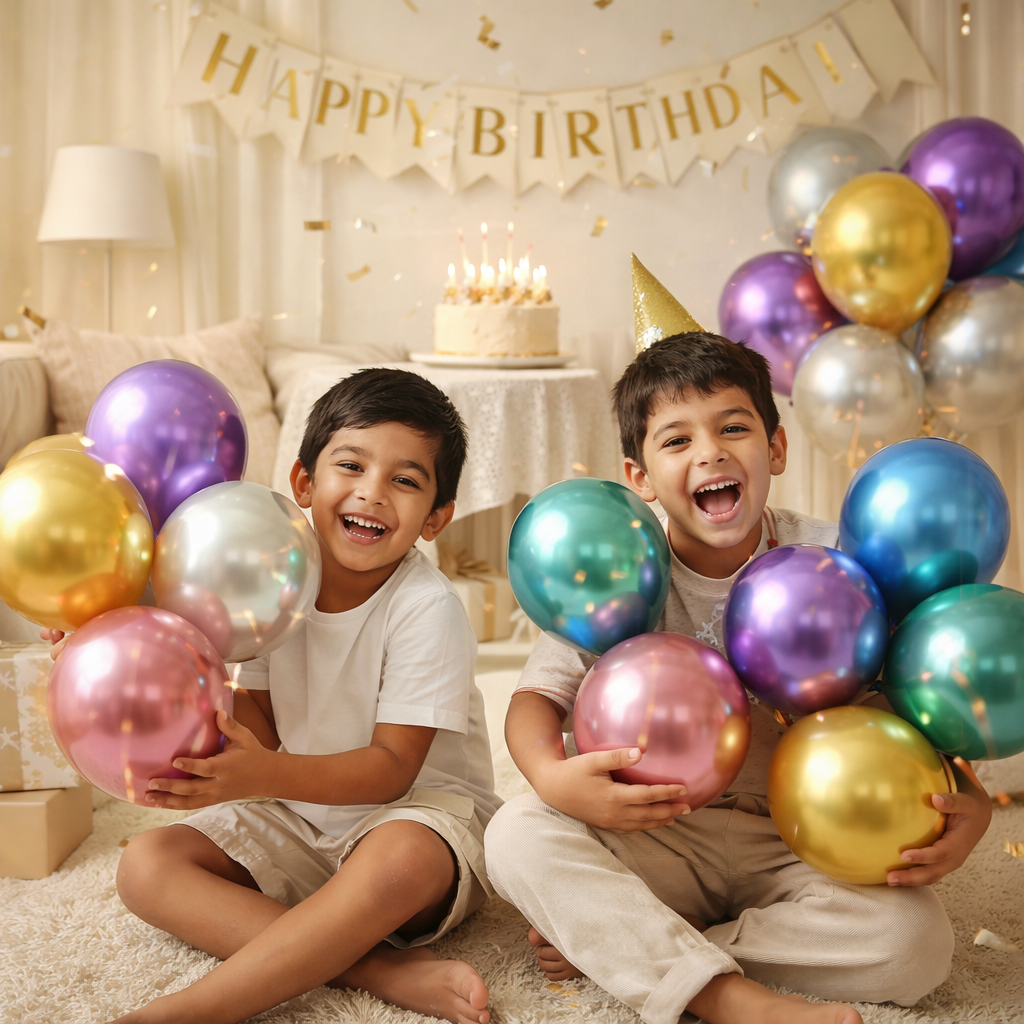 Metallic Balloons (Multicolor) 50 Pcs