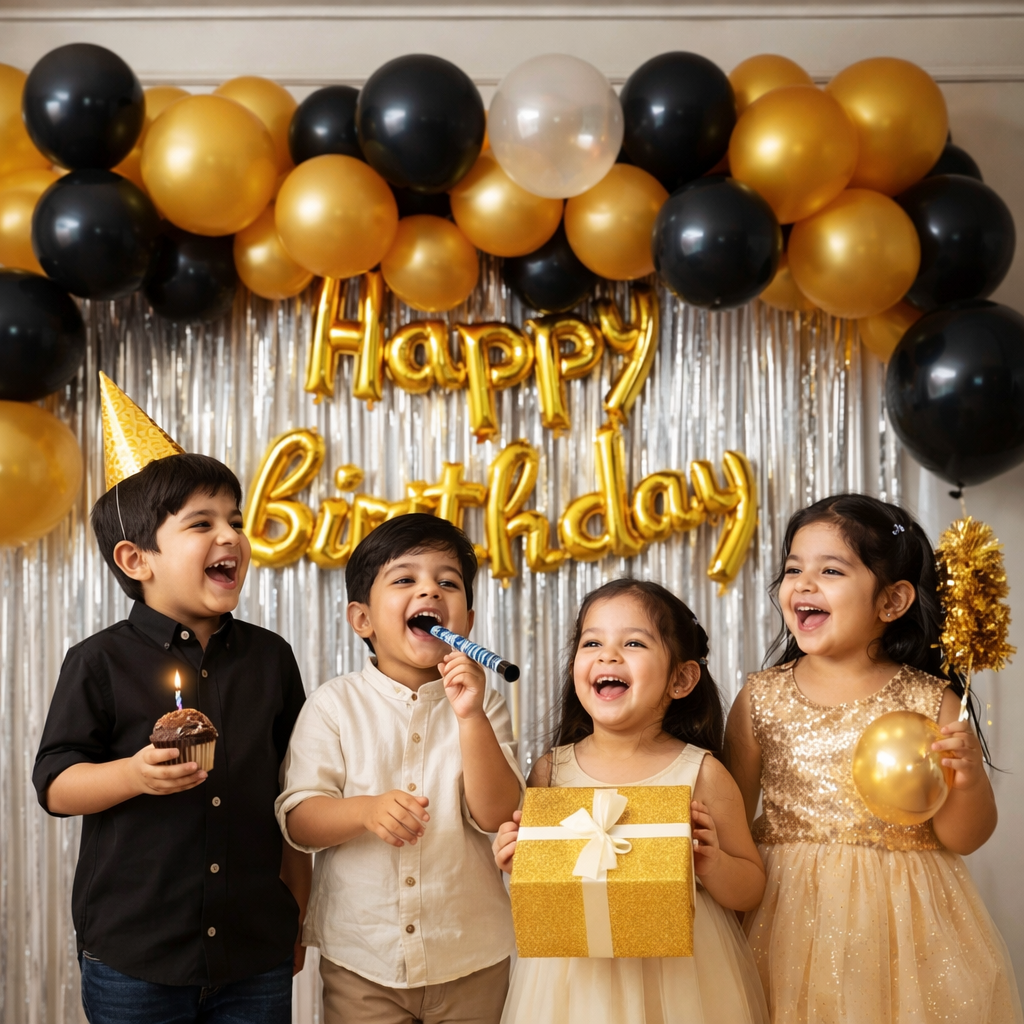 Happy Birthday Golden Foil Balloons Letter Banner Set - 16-Inch Self-Inflating Mylar Letters for Party Decorations 4