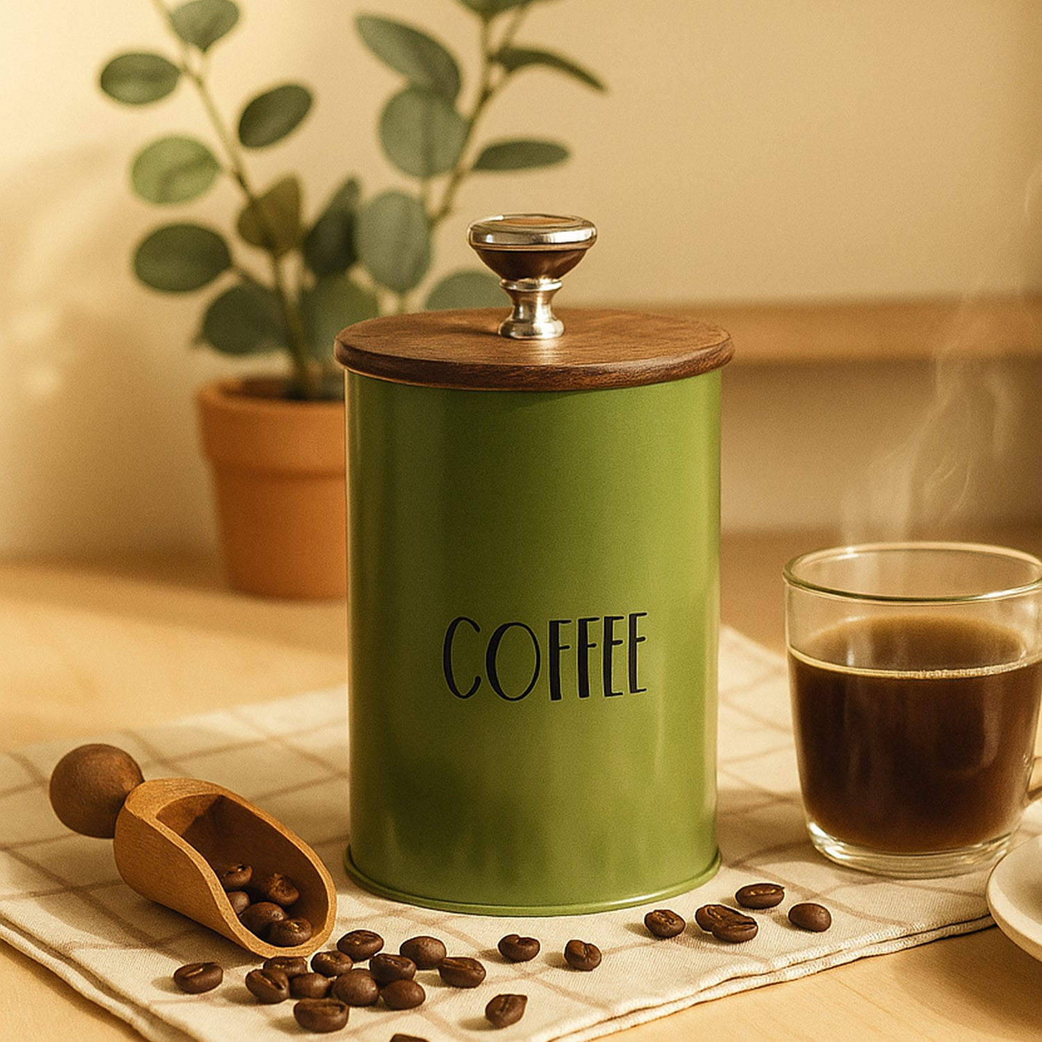 Coffee Container Jar (Green)