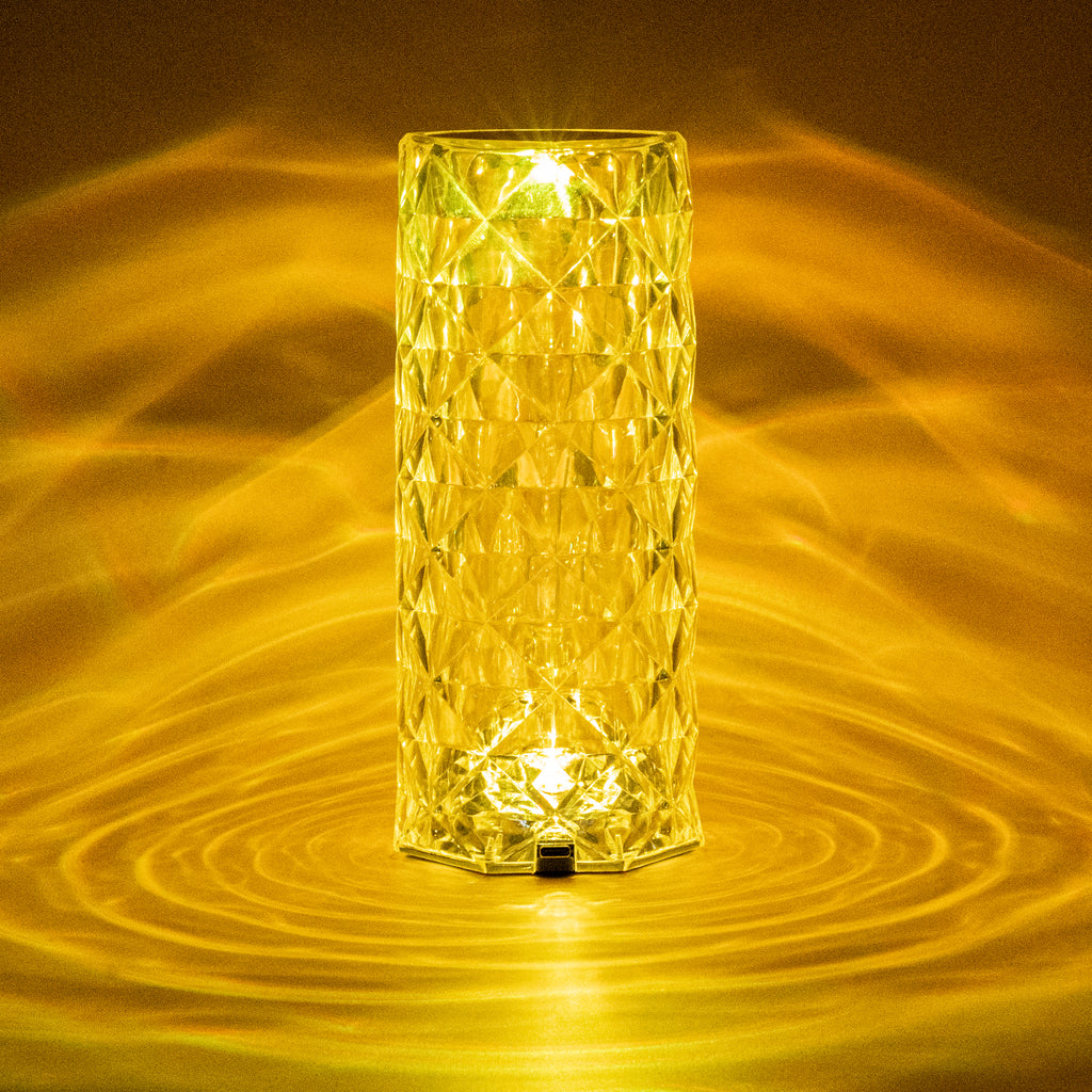 Rose Diamond Table Lamp with Remote Control - USB Charging Touch Lamp | 16 RGB Colors & 3 Brightness Levels | Romantic Crystal Night Light for Gifting & Home Decor