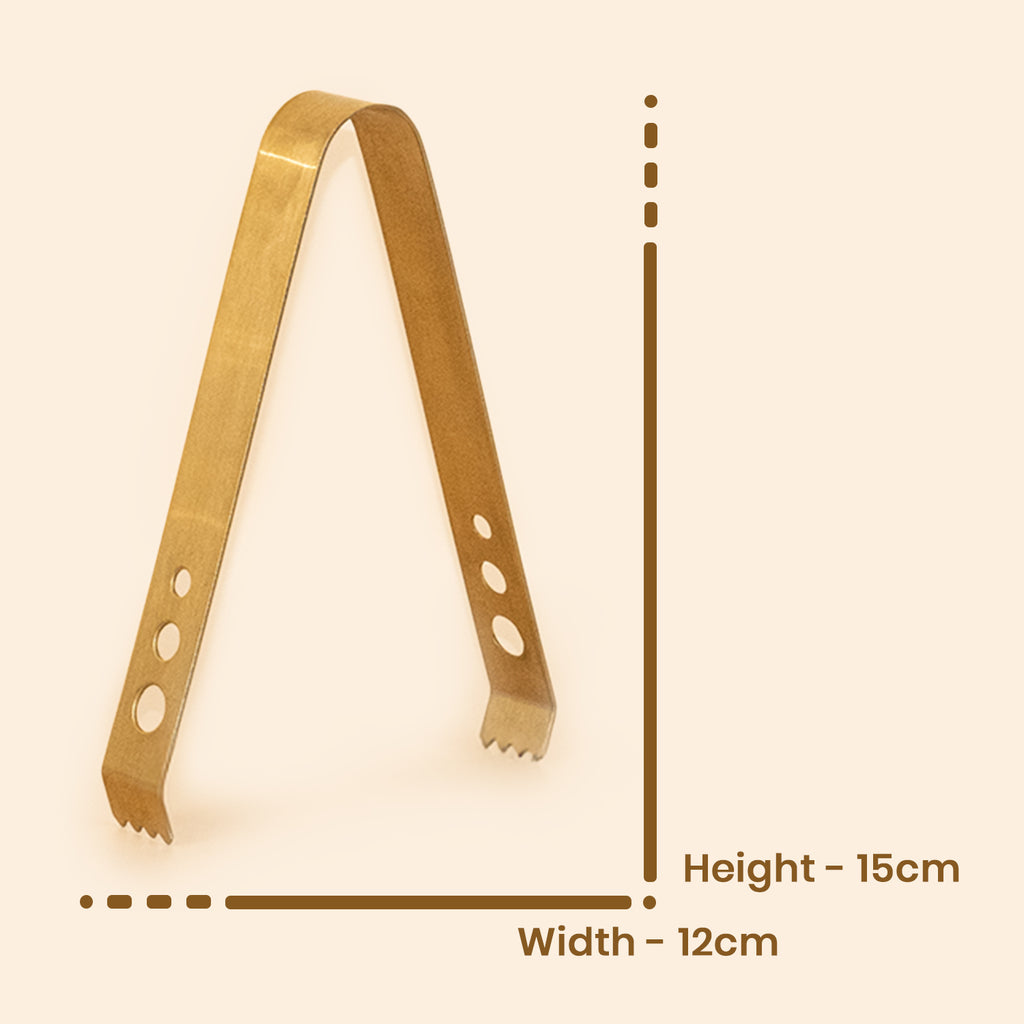 Premium Gold Stainless Steel Ice Tong | Durable & Lightweight Bar Ice Tong for Cocktails & Serving 5