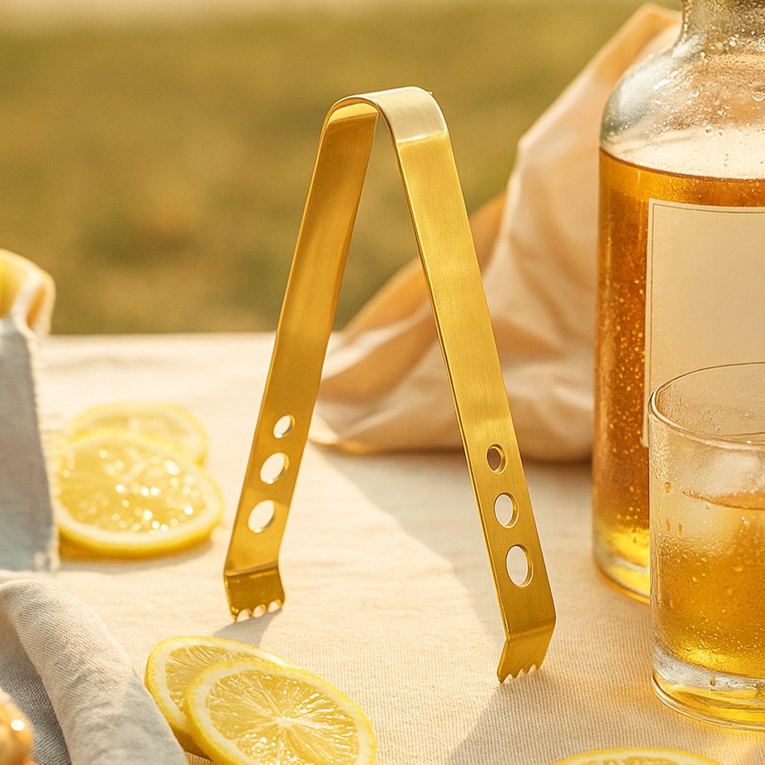 Premium Gold Stainless Steel Ice Tong | Durable & Lightweight Bar Ice Tong for Cocktails & Serving 1