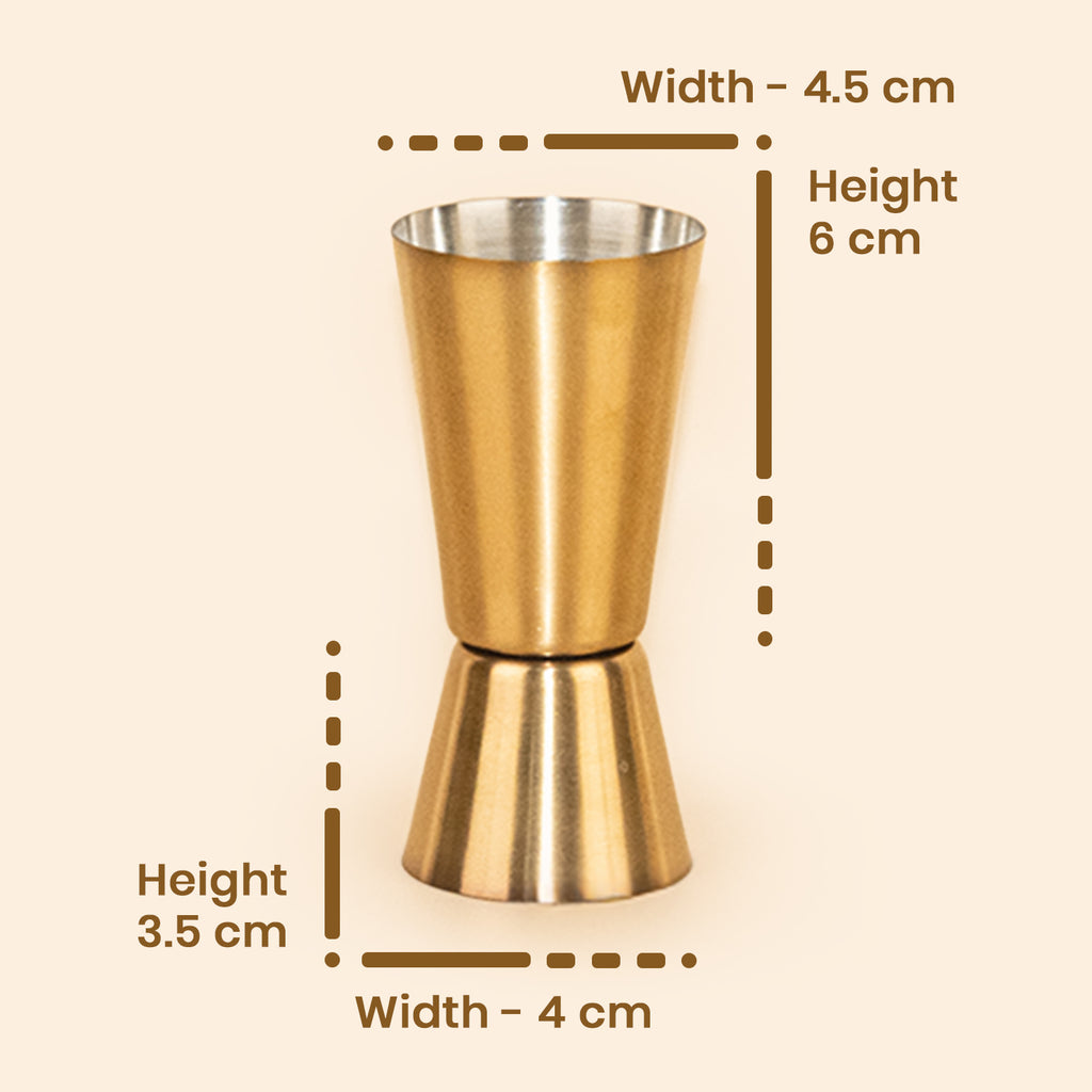 Gold Stainless Steel Peg Measurer | Dual-Side Cocktail Jigger for Accurate Pouring
