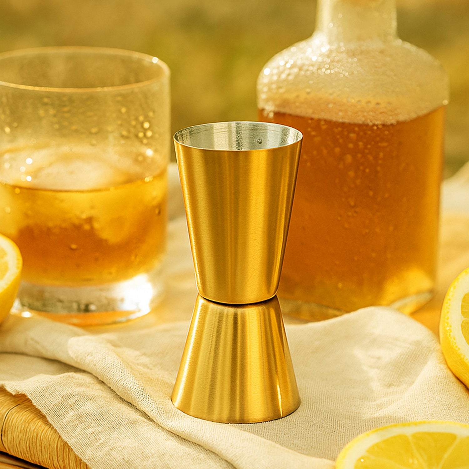 Gold Stainless Steel Peg Measurer | Dual-Side Cocktail Jigger for Accurate Pouring