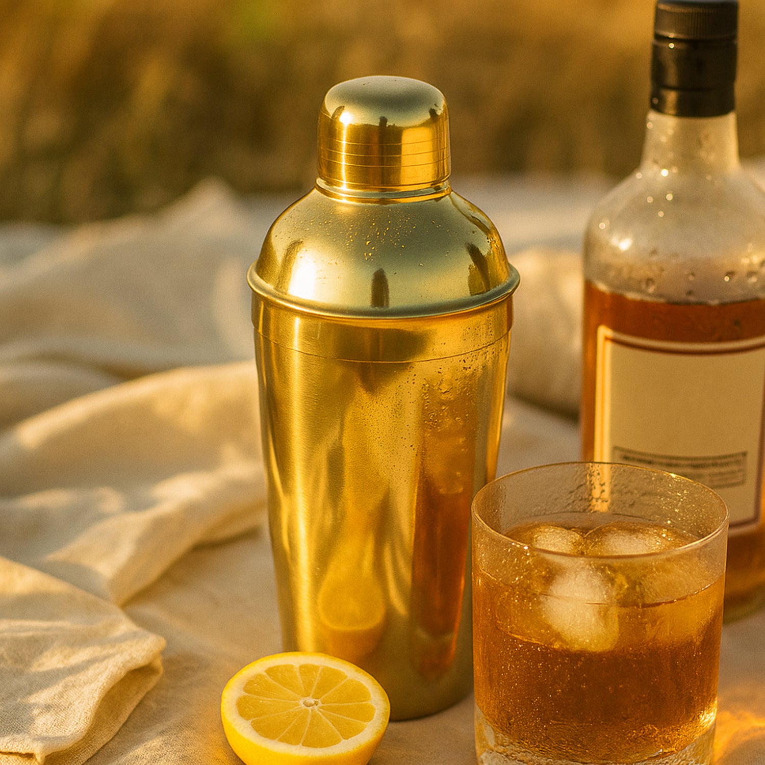 Elegant 500ml Gold Stainless Steel Cocktail Shaker – Classic Cobbler Shaker for Professional & Home Bar