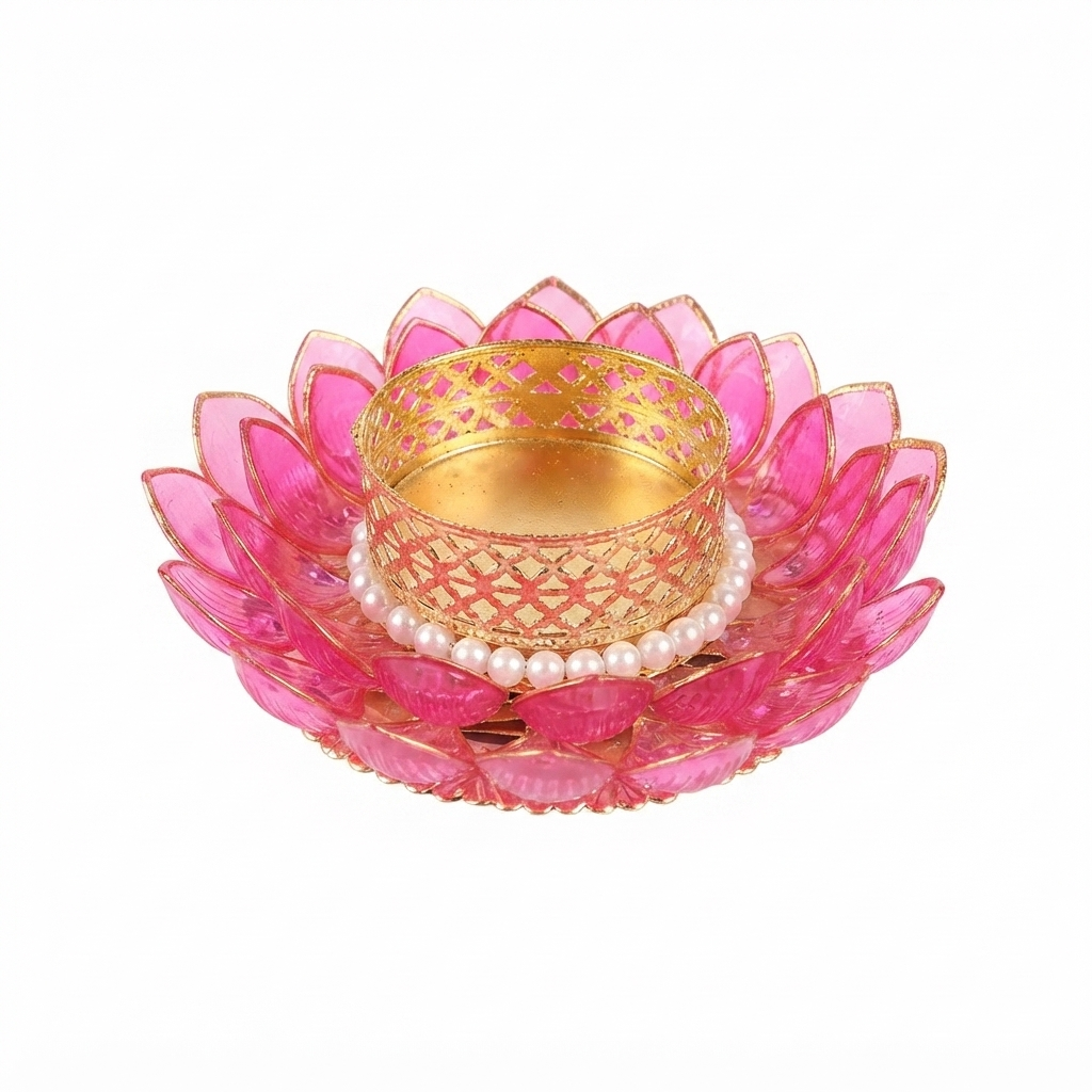 Pink Lotus T-light Holder 4