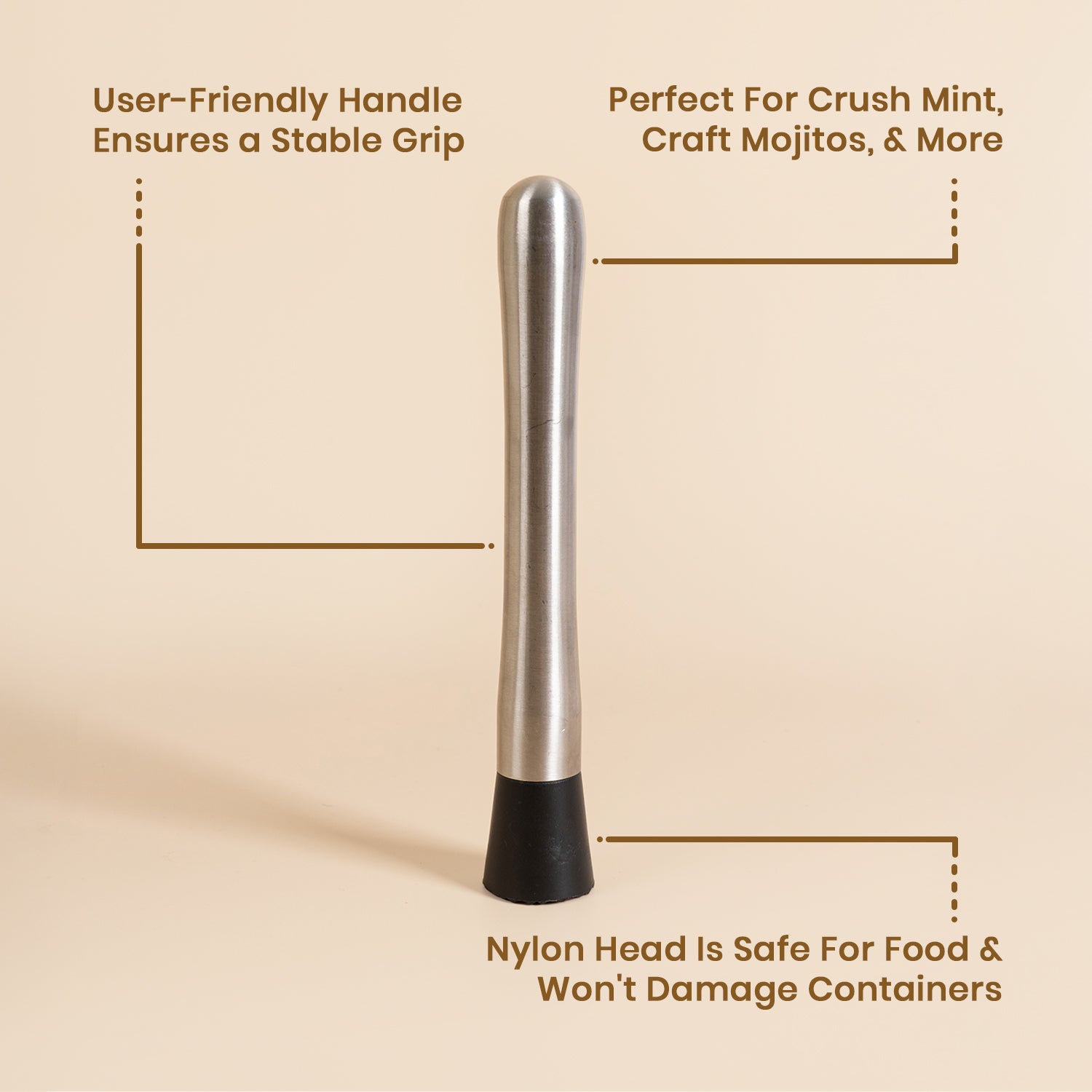 Muddler Stainless Steel 1pc