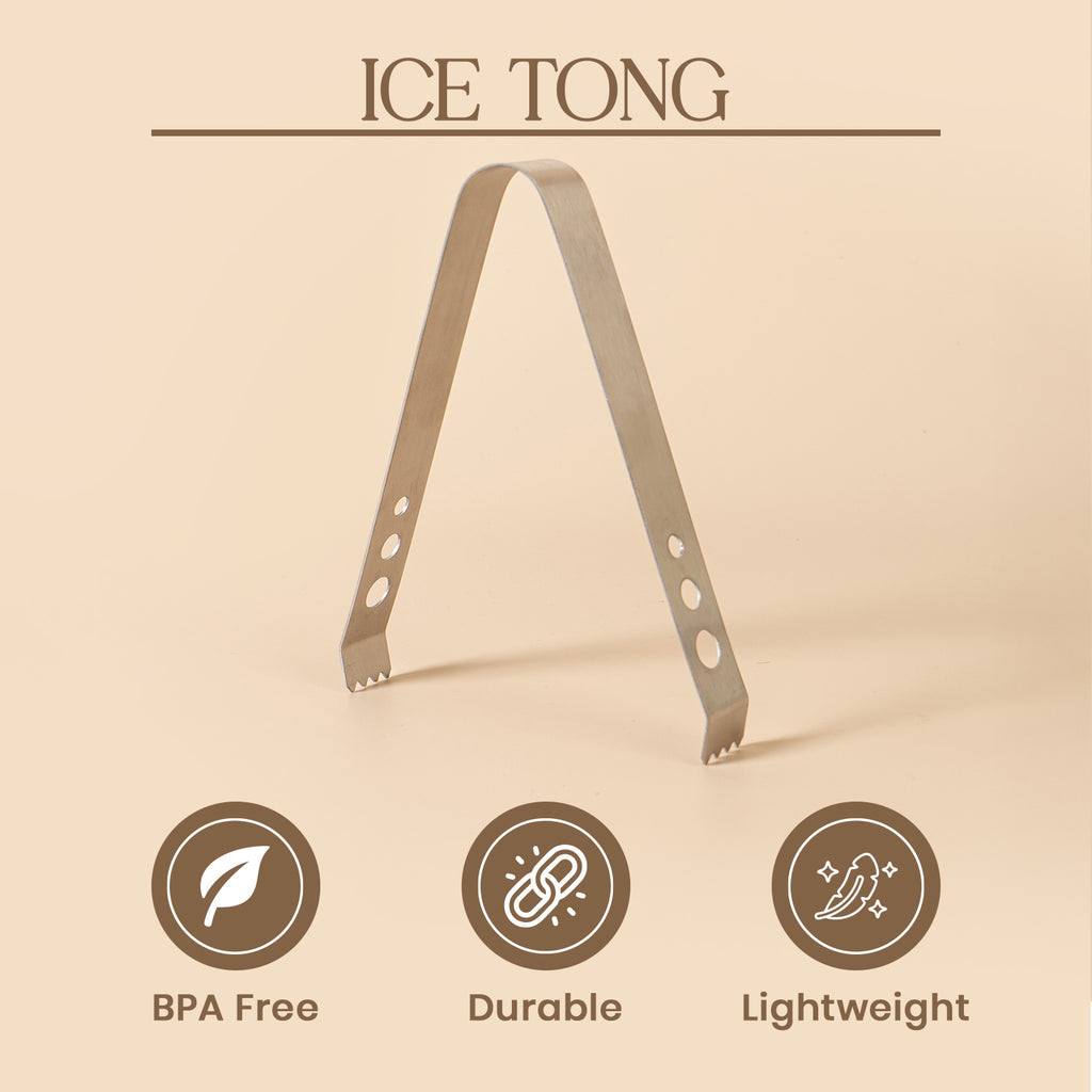 Premium Stainless Steel Ice Tongs with Serrated Teeth