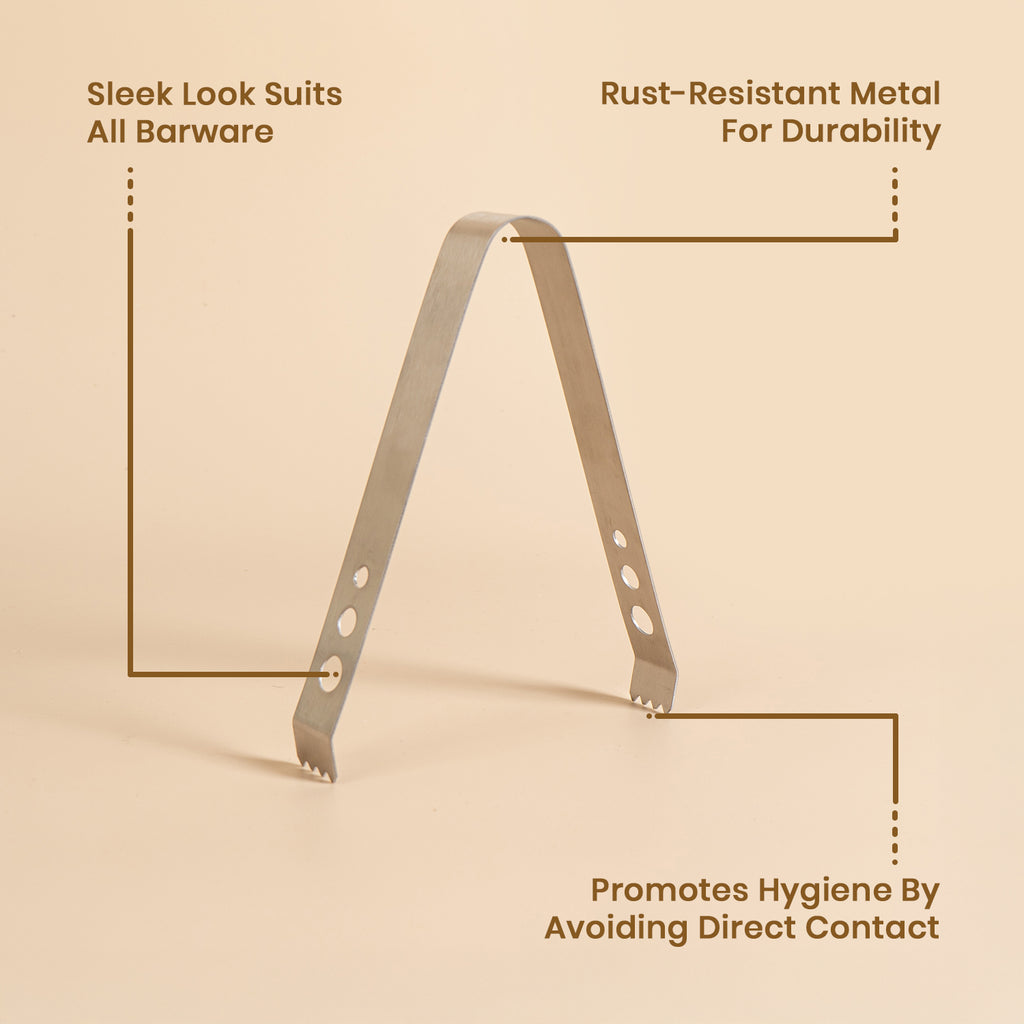 Premium Stainless Steel Ice Tongs with Serrated Teeth