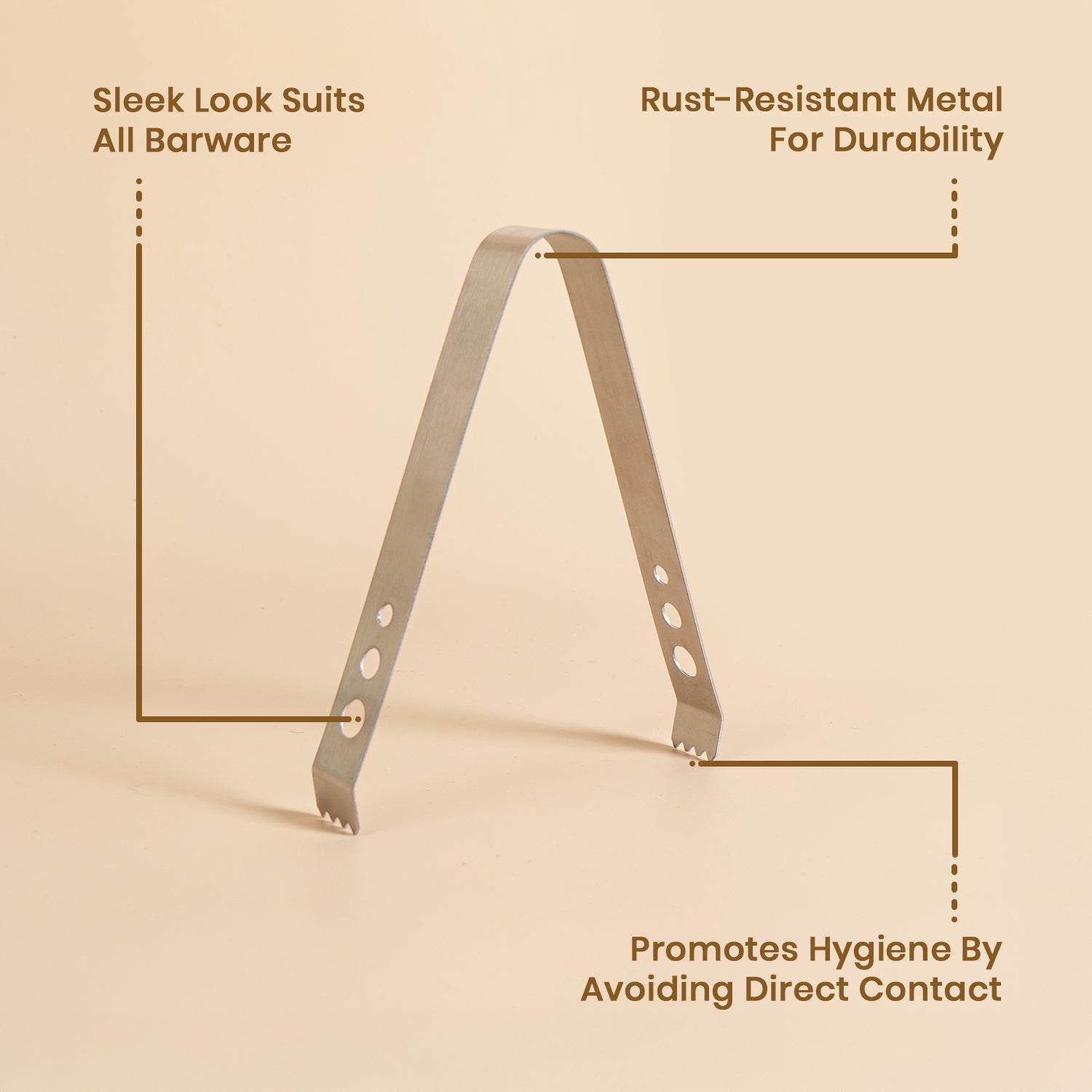 Premium Stainless Steel Ice Tongs with Serrated Teeth