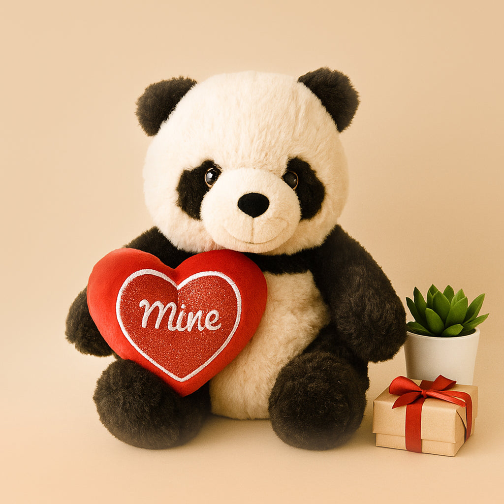 Black Teddy-Bear Whit Red Hart Set of 1