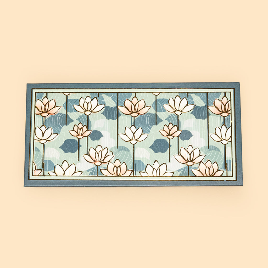 Lotus Print Shagun Envelopes (Pack of 5) - Designer Teal Green Cash Lifafa for Weddings, Diwali & Gifting