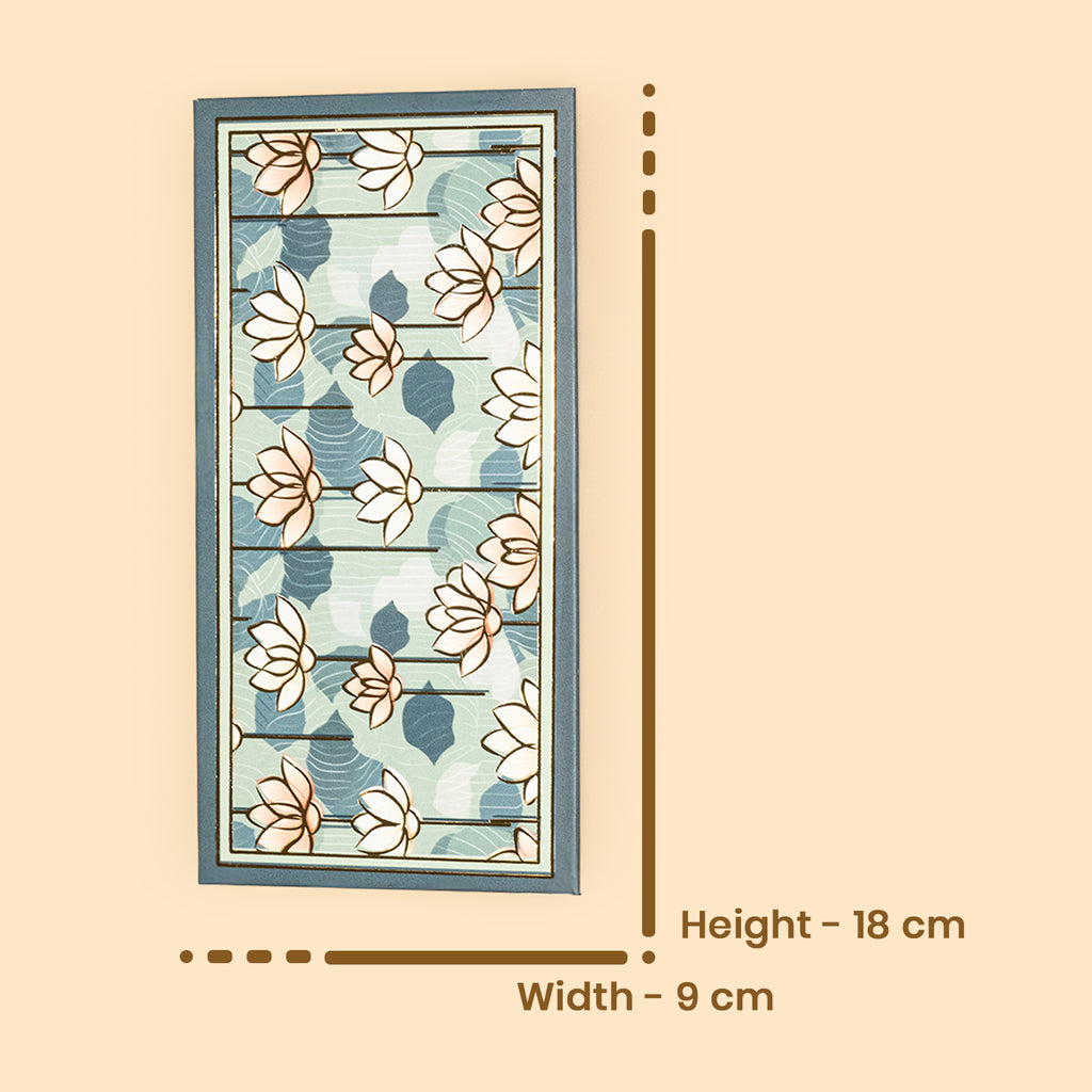 Lotus Print Shagun Envelopes (Pack of 5) - Designer Teal Green Cash Lifafa for Weddings, Diwali & Gifting
