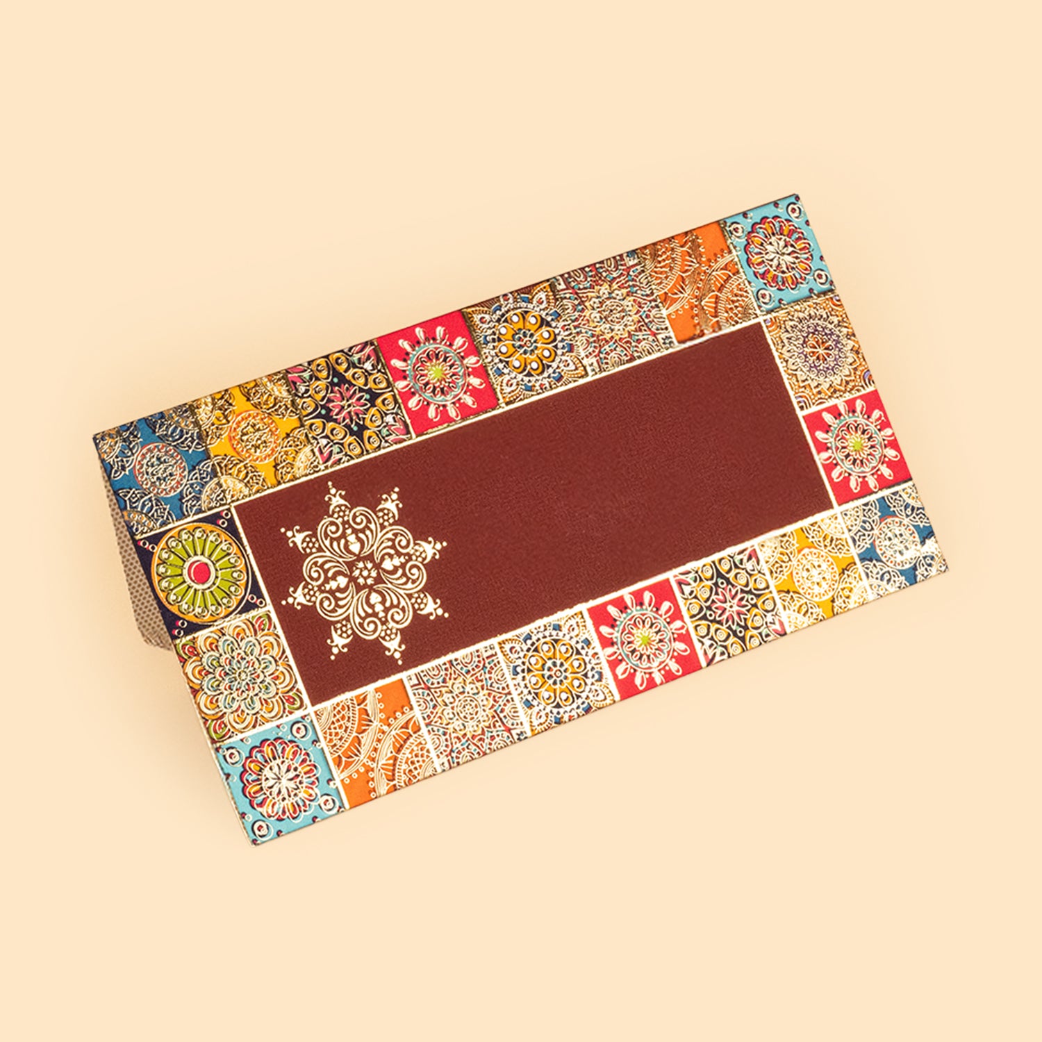 Maroon Mandala Shagun Envelopes (Pack of 5) - Designer Cash Envelopes for Wedding, Festivals & Gifting 3