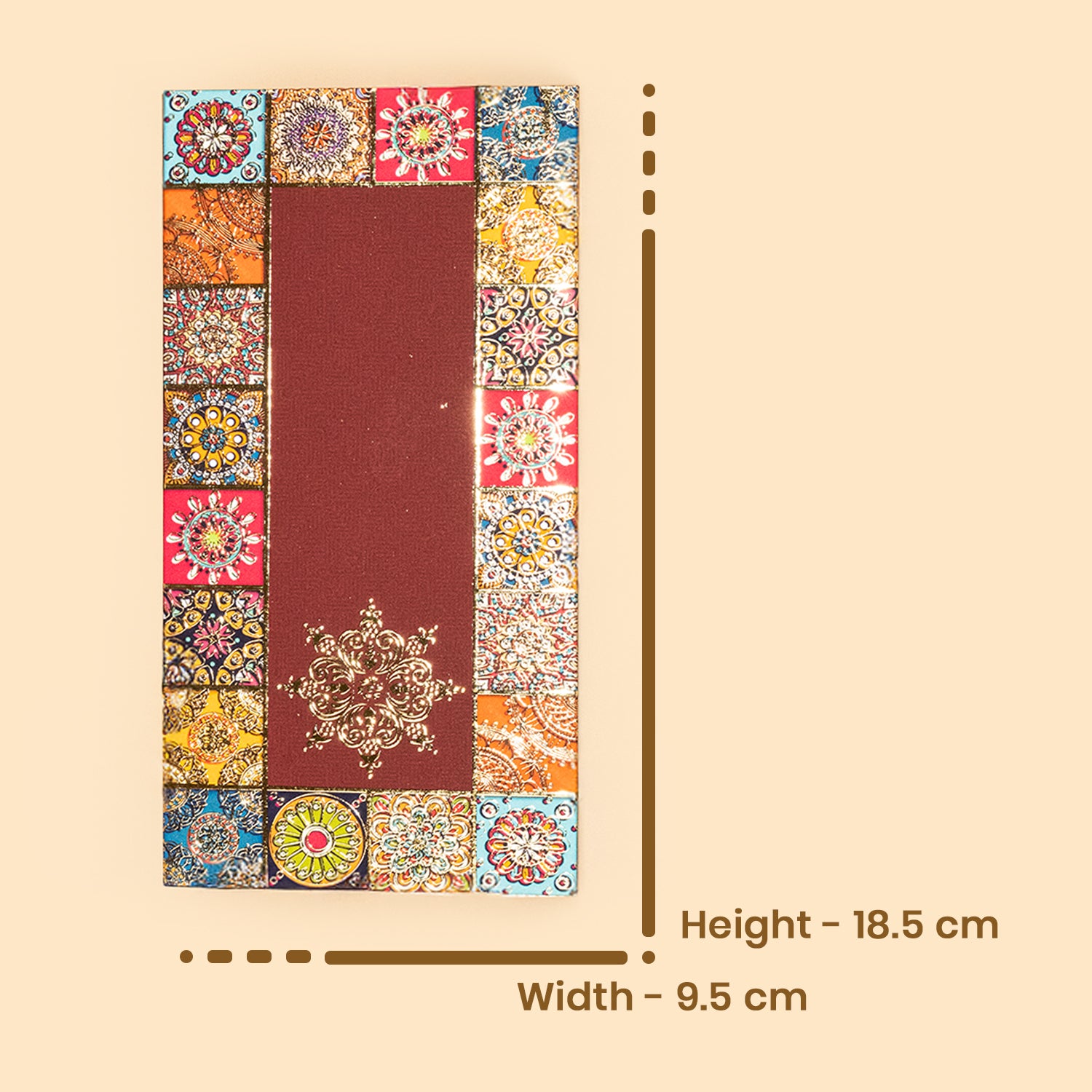 Maroon Mandala Shagun Envelopes (Pack of 5) - Designer Cash Envelopes for Wedding, Festivals & Gifting 5