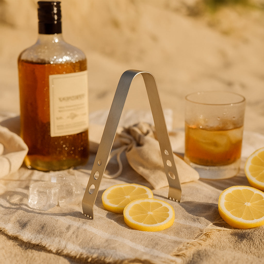 Premium Stainless Steel Ice Tongs with Serrated Teeth