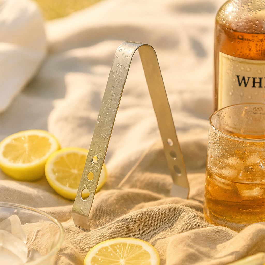 Premium Stainless Steel Ice Tongs with Serrated Teeth