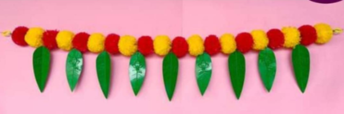 Marigold with Leaf Toran 1467| Size:3"