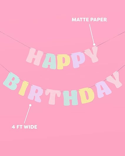 Happy Birthday Banner Multicolor