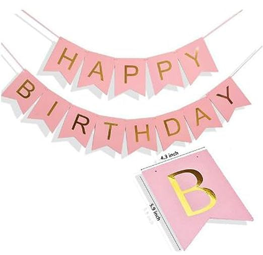 Happy Birthday Banner (Peach)