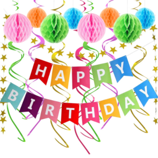 Happy Birthday Banner Multicolor