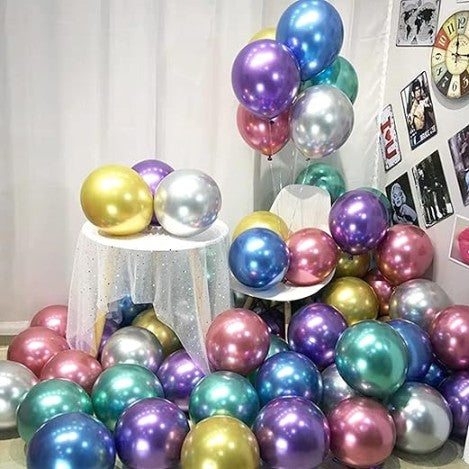 Metallic Balloons (Multicolor) 50 Pcs