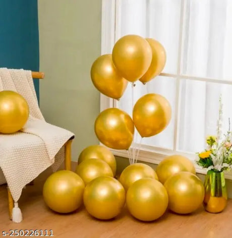 Premium Metallic Party Balloons Golden 50 Pcs