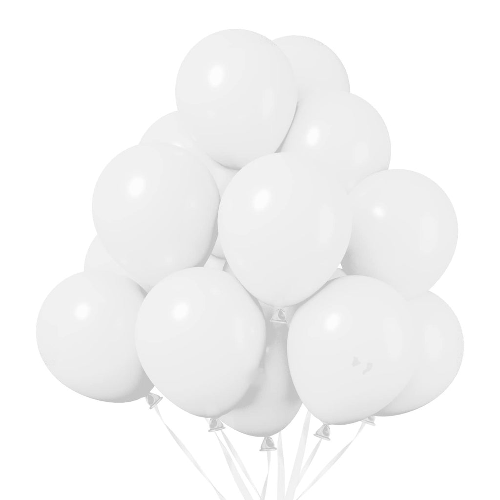  Metallic White Balloons Pack - Pearl Finish Latex Balloons for Birthday & Wedding Decor 50 Pcs 1
