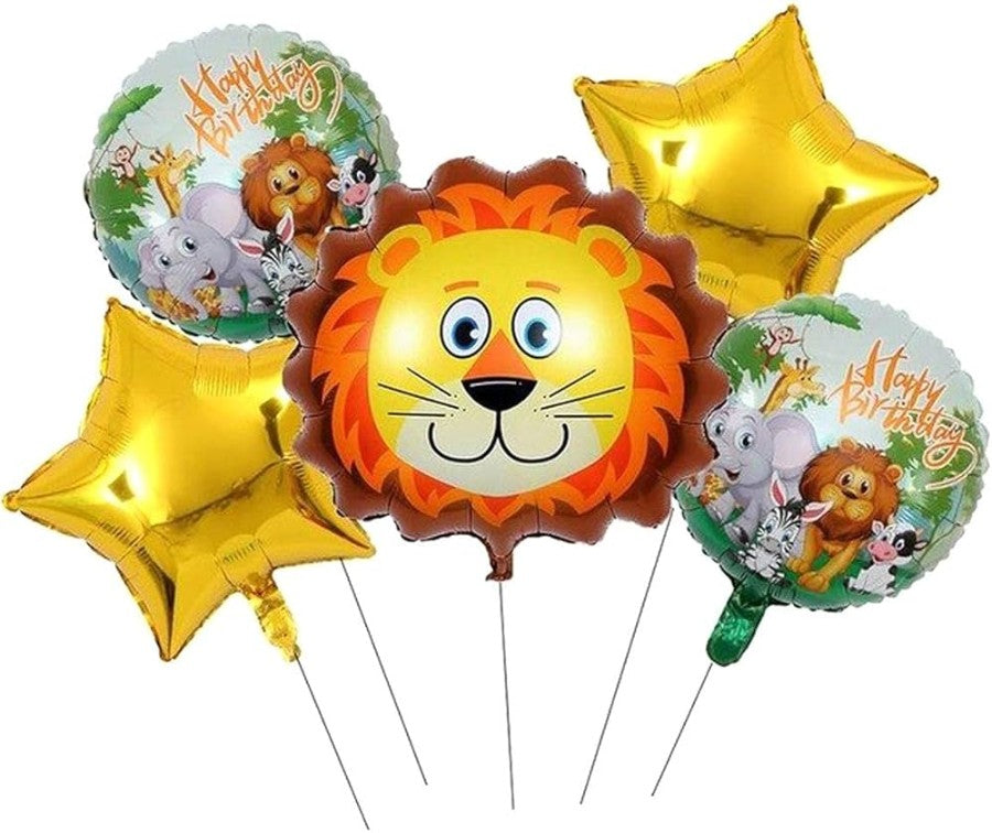 Jungle Theme Foil Balloon Pack of 5