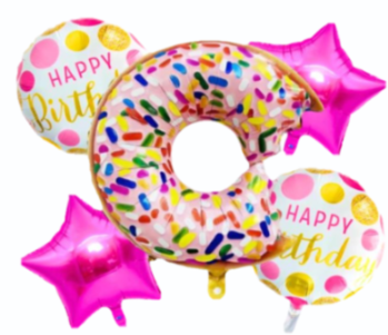 Donuts Theme Foil Balloon Pack of 5