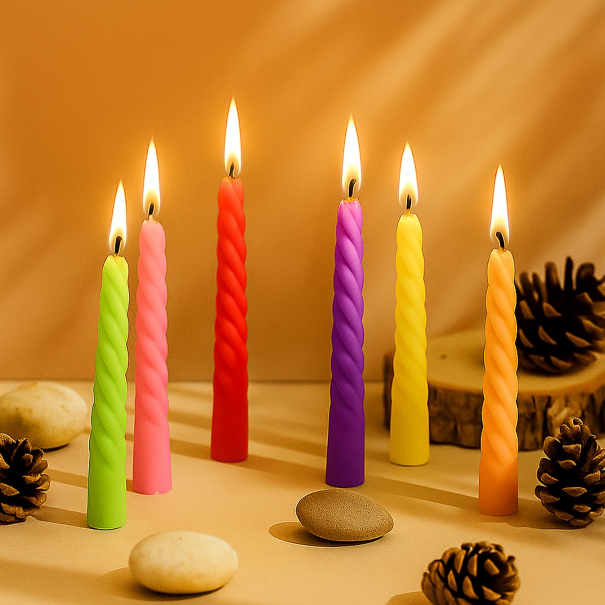 Multicolor Stand -Candles for home and festival Decor .