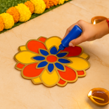 Colorful Rangoli Stencil Set of 2