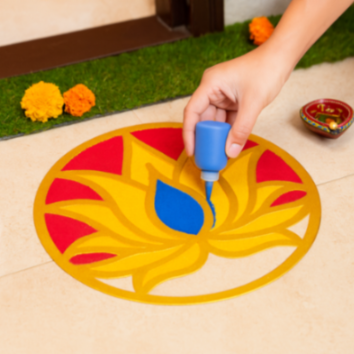 Colorful Rangoli Stencil Design Pack of 3
