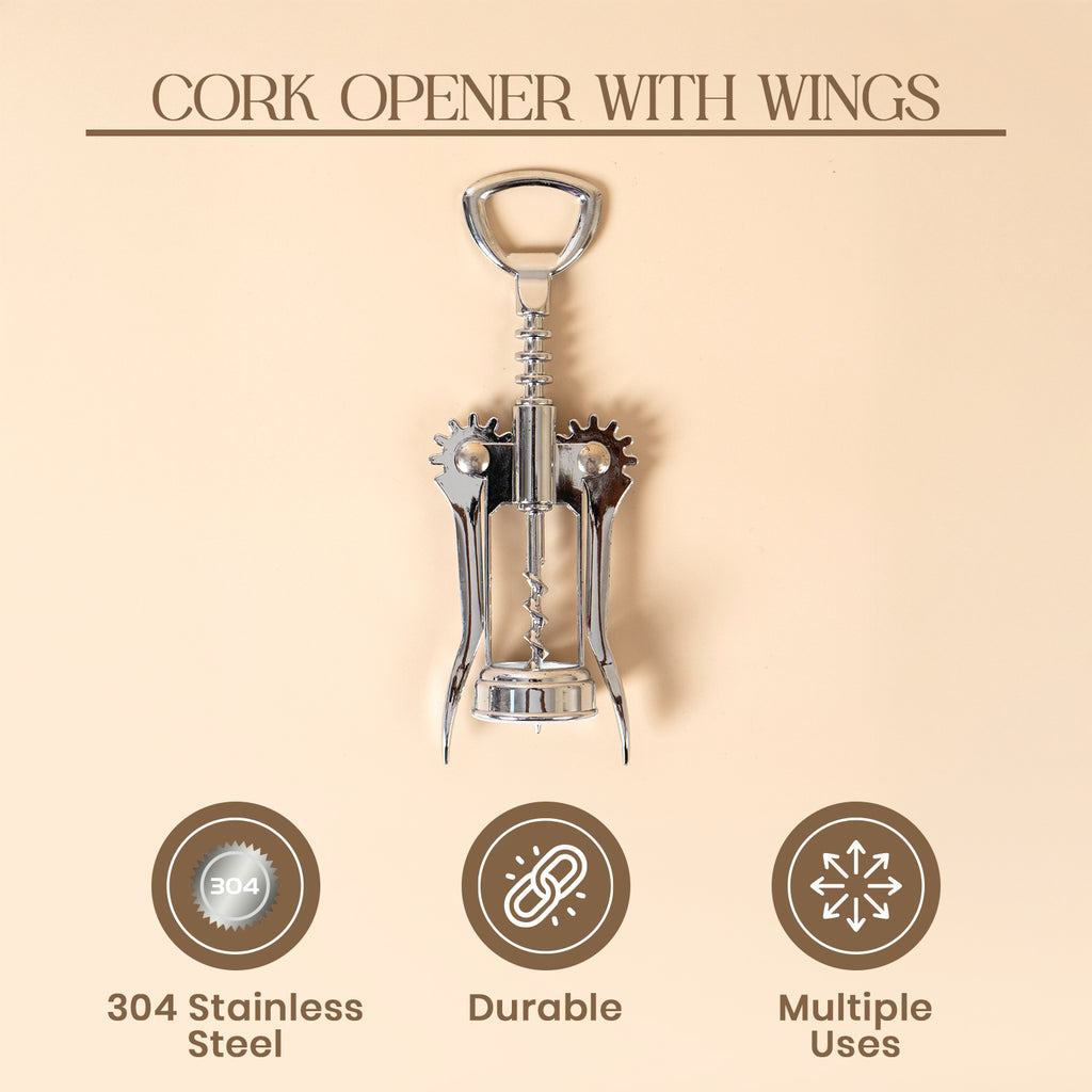 Premium 304 Stainless Steel Winged Corkscrew – Heavy Duty Wine & Beer Opener 6