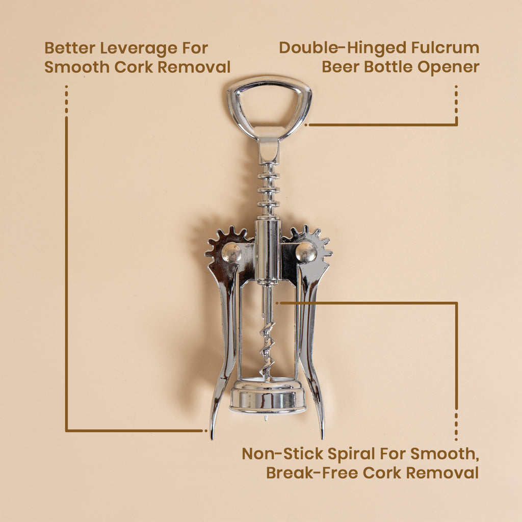 Premium 304 Stainless Steel Winged Corkscrew – Heavy Duty Wine & Beer Opener 5
