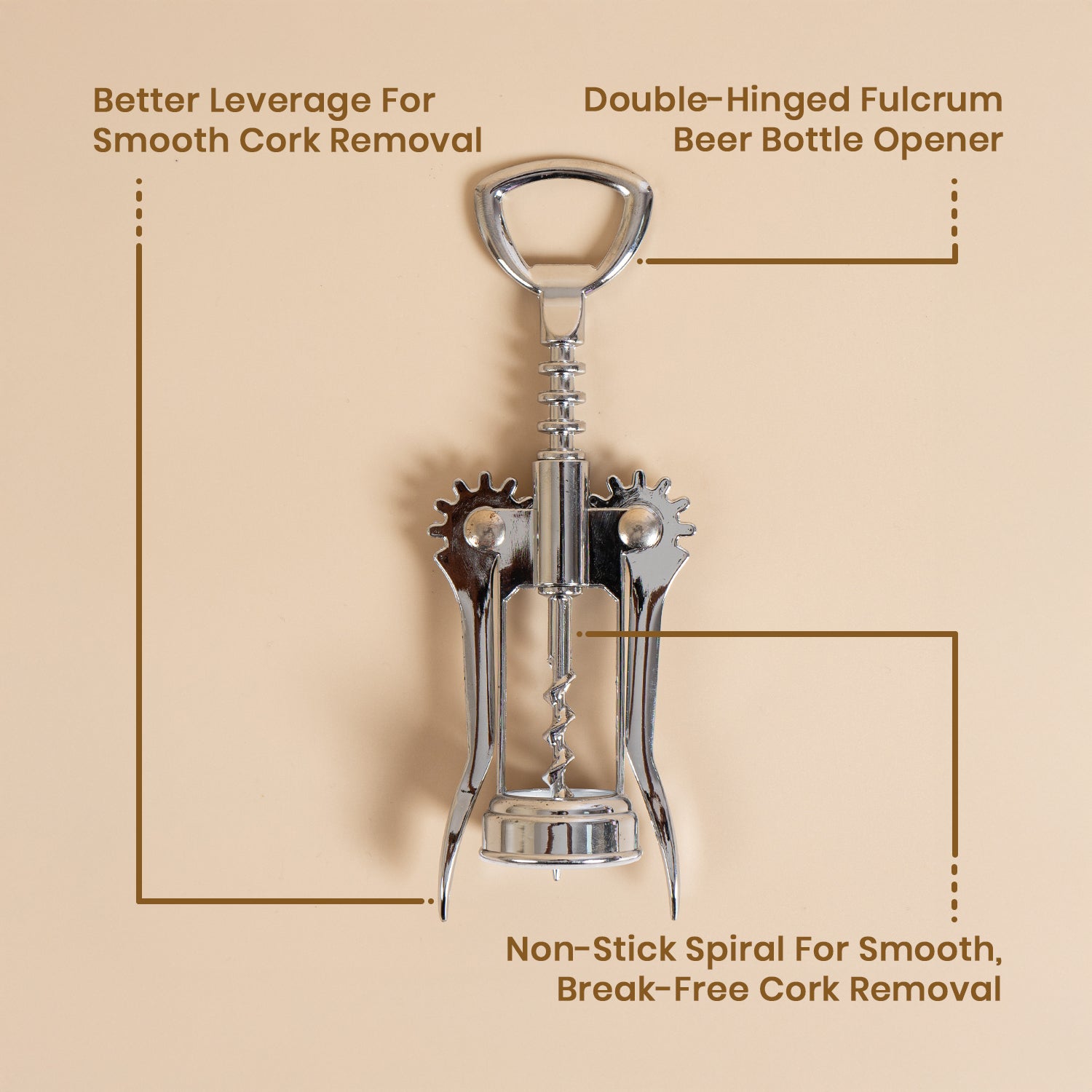 Cork Opener With Wings Steel 1pc