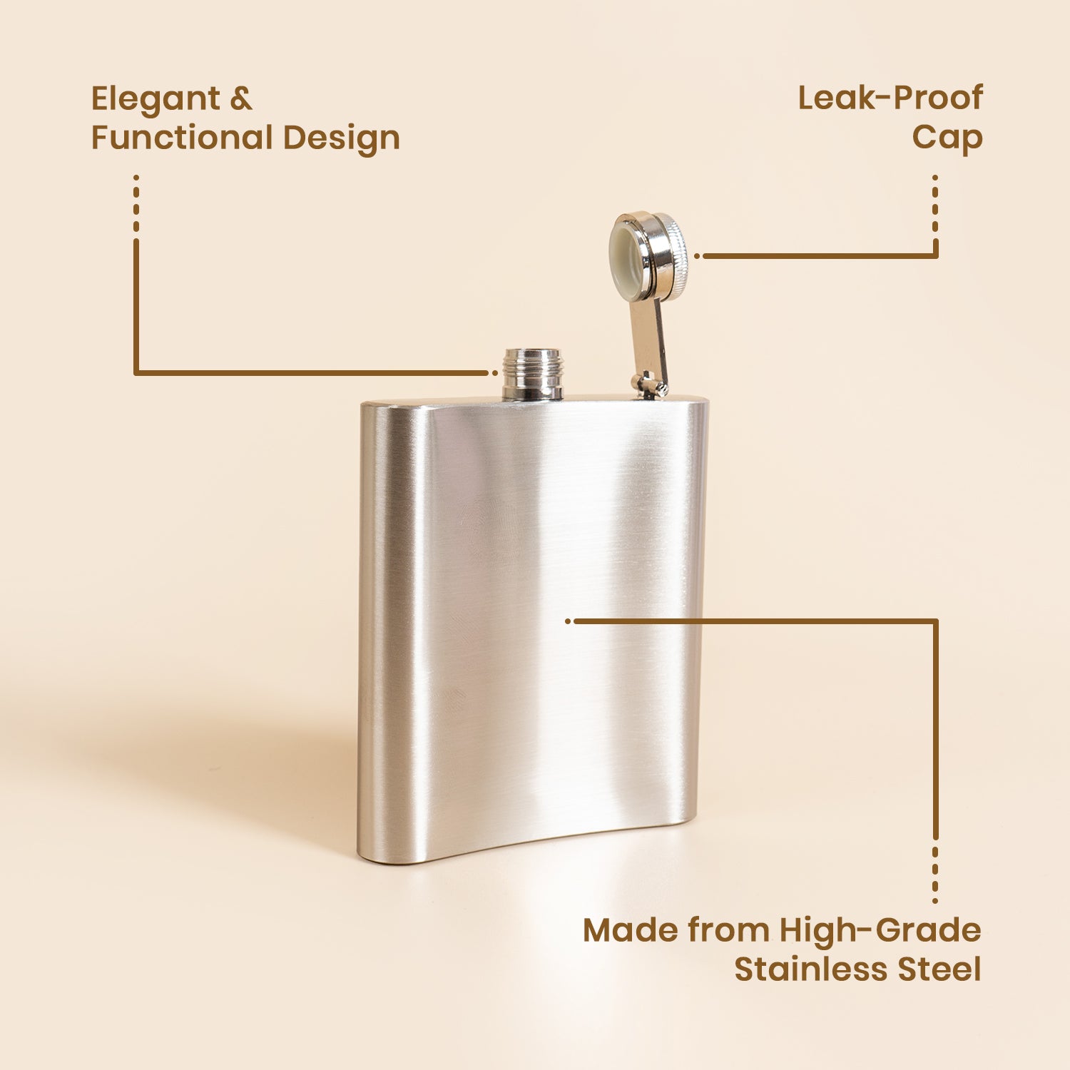 Hip Flask Stainless Steel 1pc