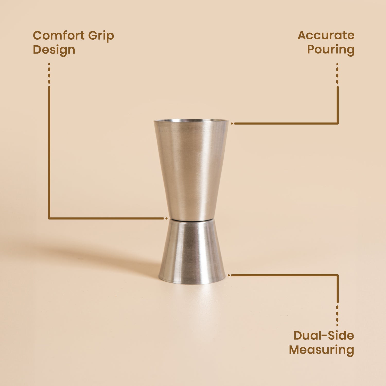 Double-Sided Peg Measurer with Comfort Grip – Durable Stainless Steel Cocktail Jigger – Modern Finish Liquor Measure for Precision Drinks 6