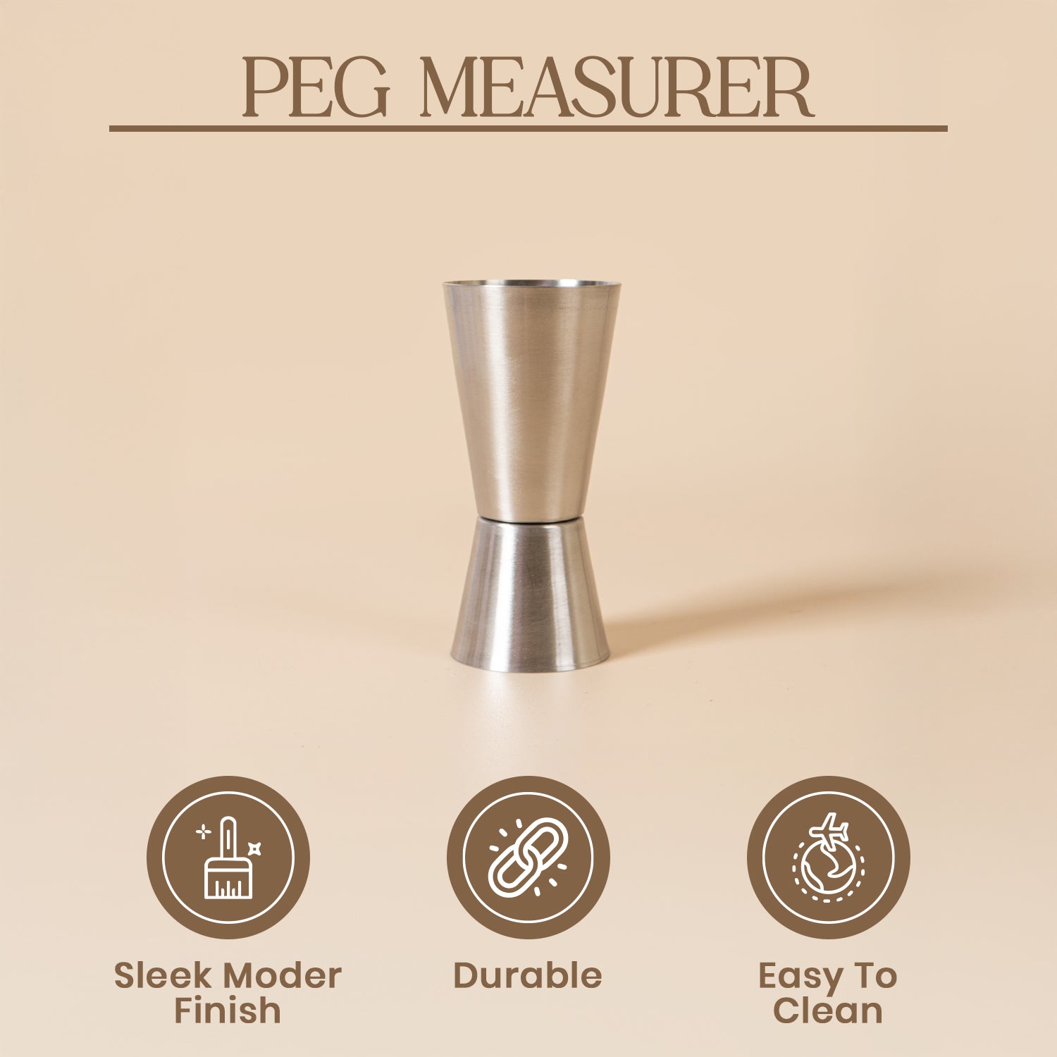 Double-Sided Peg Measurer with Comfort Grip – Durable Stainless Steel Cocktail Jigger – Modern Finish Liquor Measure for Precision Drinks 4