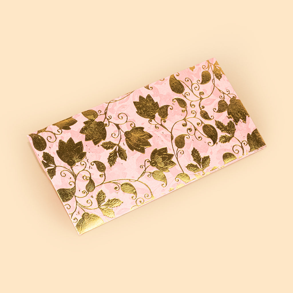 Premium Pink and Gold Floral Shagun Envelopes for Gifting - Handcrafted Money Gift Envelopes for Weddings, Diwali, Birthdays, and Shagun (Pack of 10) 3