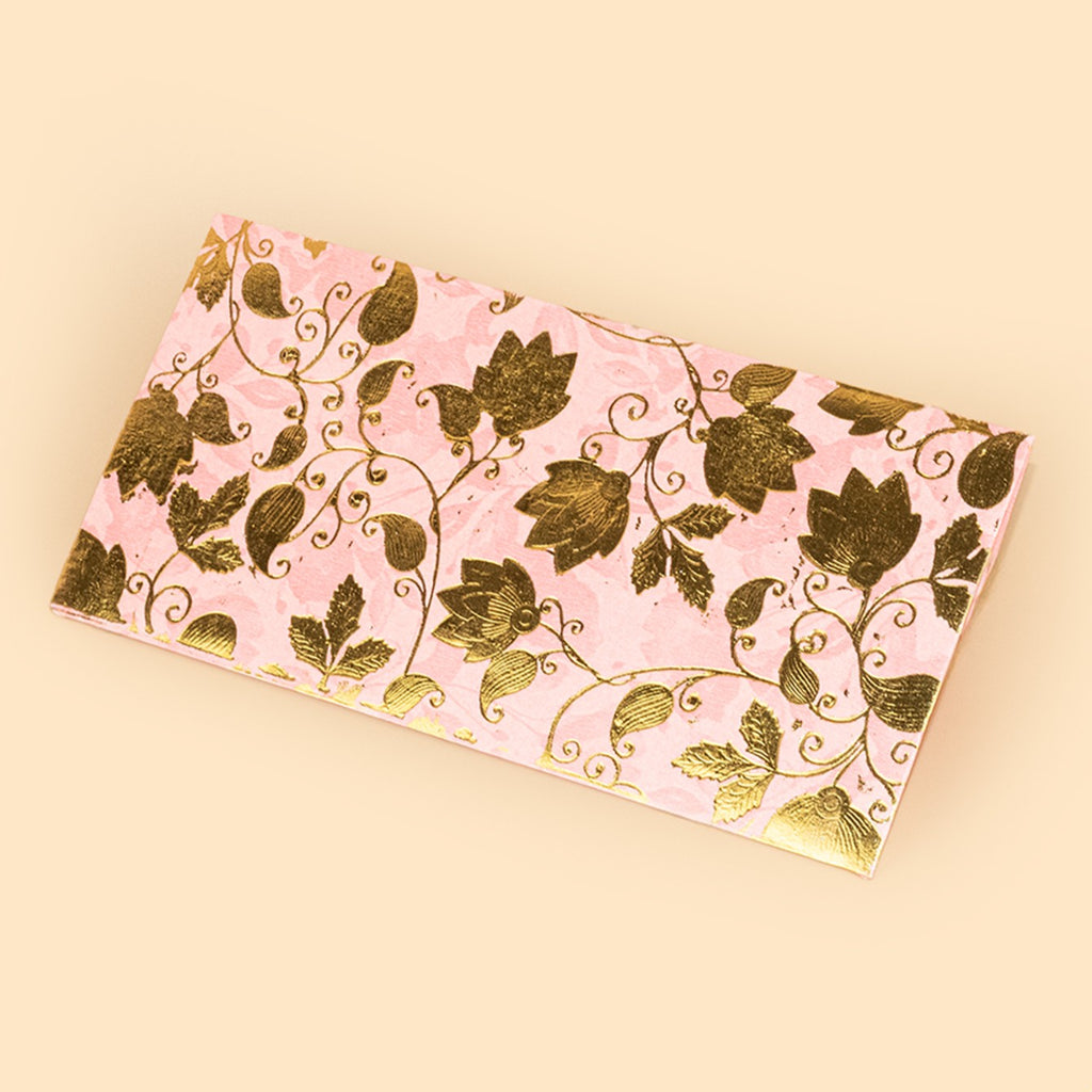 Premium Pink and Gold Floral Shagun Envelopes for Gifting - Handcrafted Money Gift Envelopes for Weddings, Diwali, Birthdays, and Shagun (Pack of 10) 1