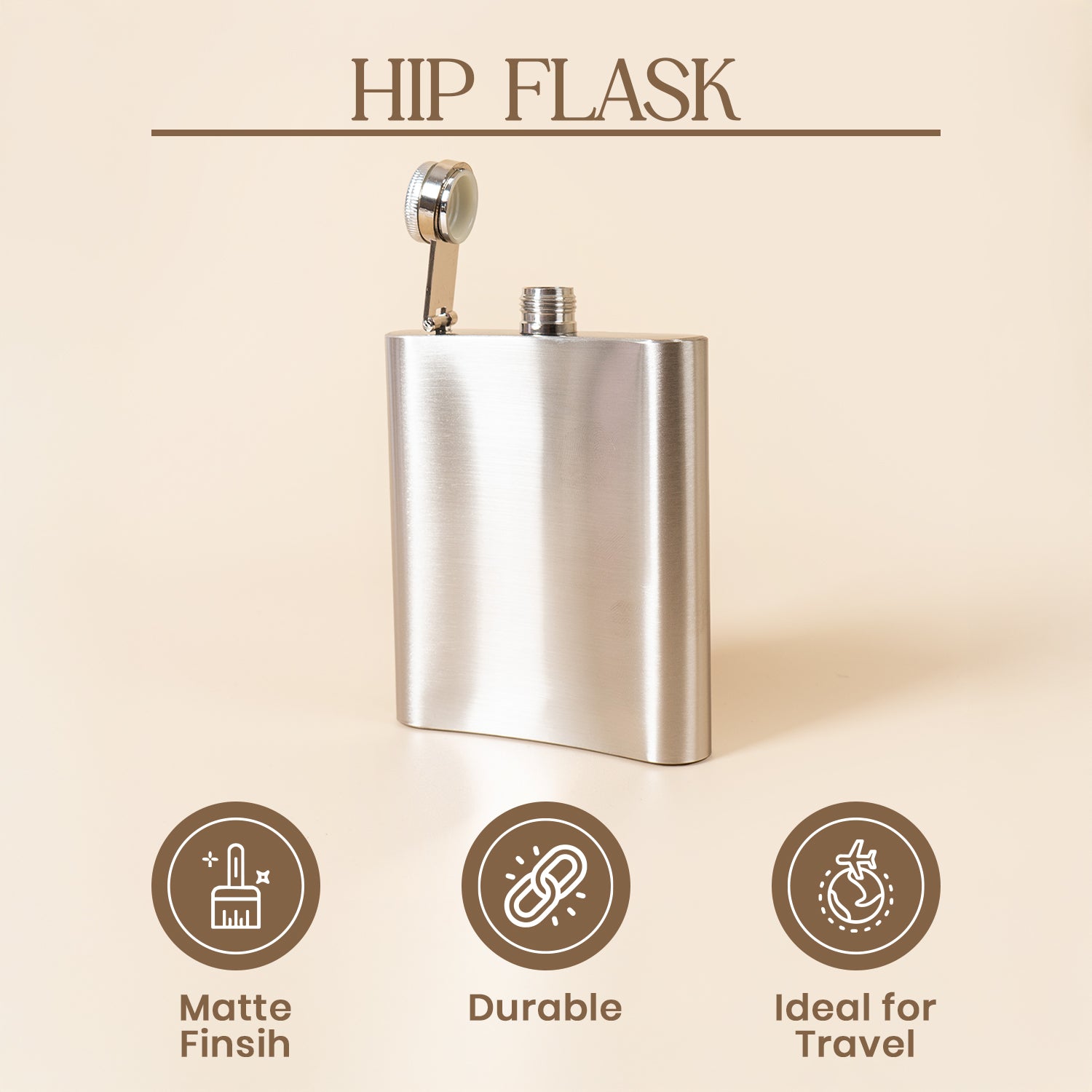 Hip Flask Stainless Steel 1pc